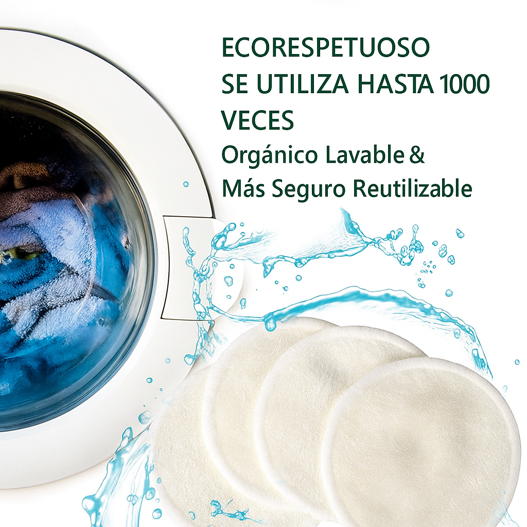 Elsaïa – Discos Desmaquillantes Reutilizables de Bambú (20 uds + Bolsa de Lavado)